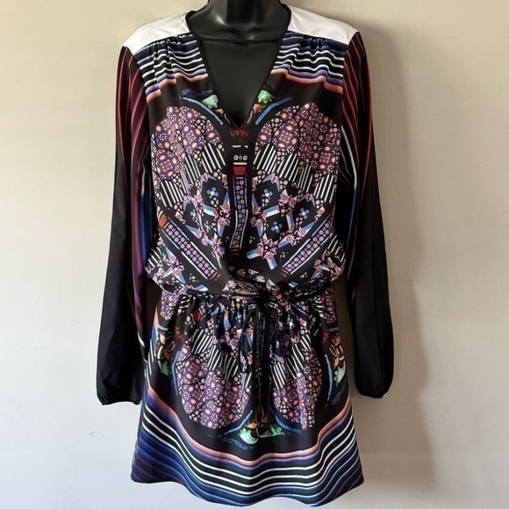 Clover Canyon beautiful stained glass detail short dress size M